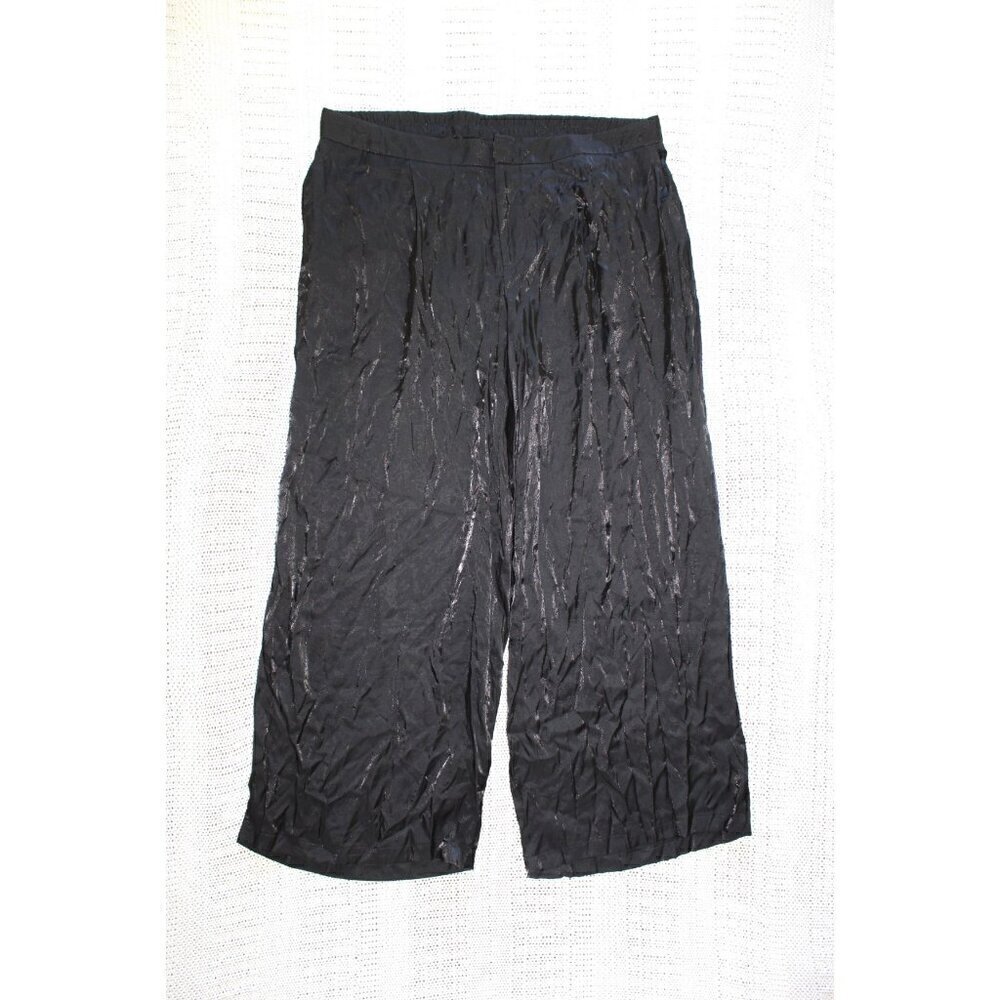 New Eloquii Wide Leg Black Women Pants Size 18 Zip up Pockets Hight rise